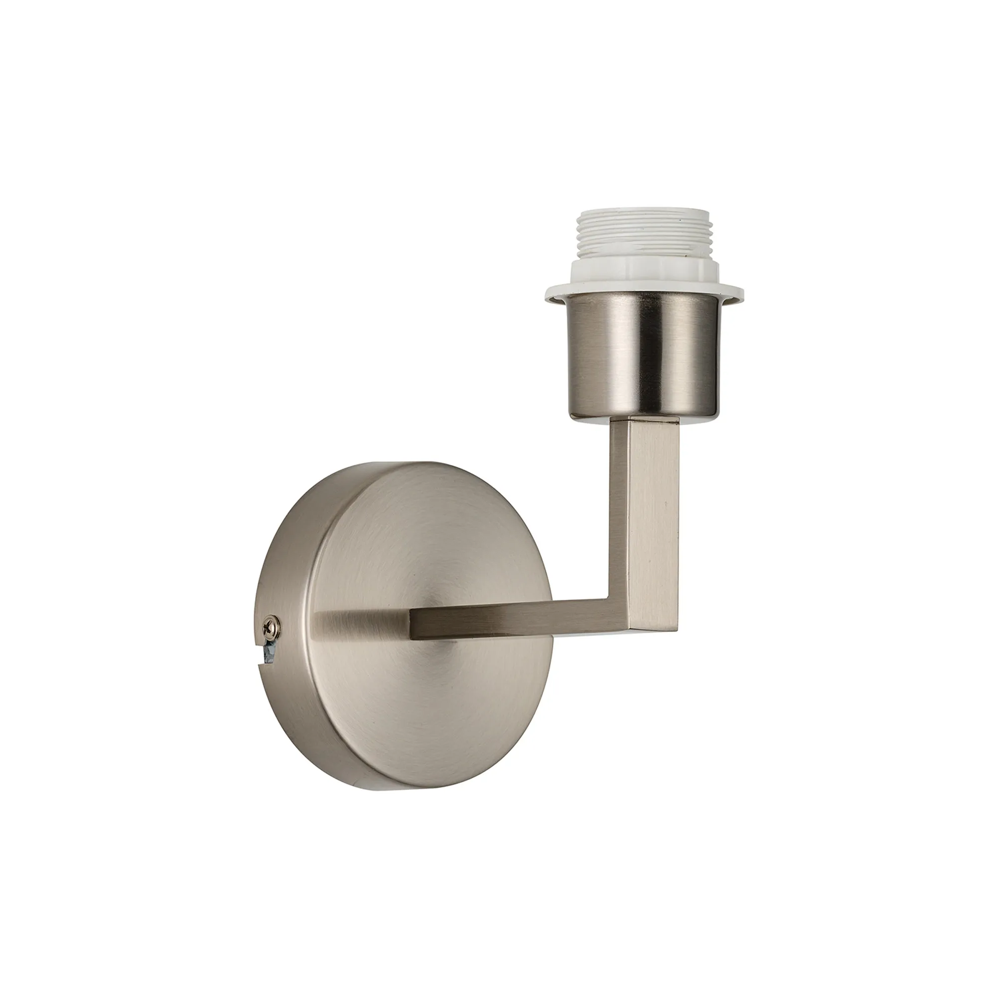 D1167SN  Clara 1 Light Round Base Wall Lamp (FRAME ONLY), E27 Satin Nickel